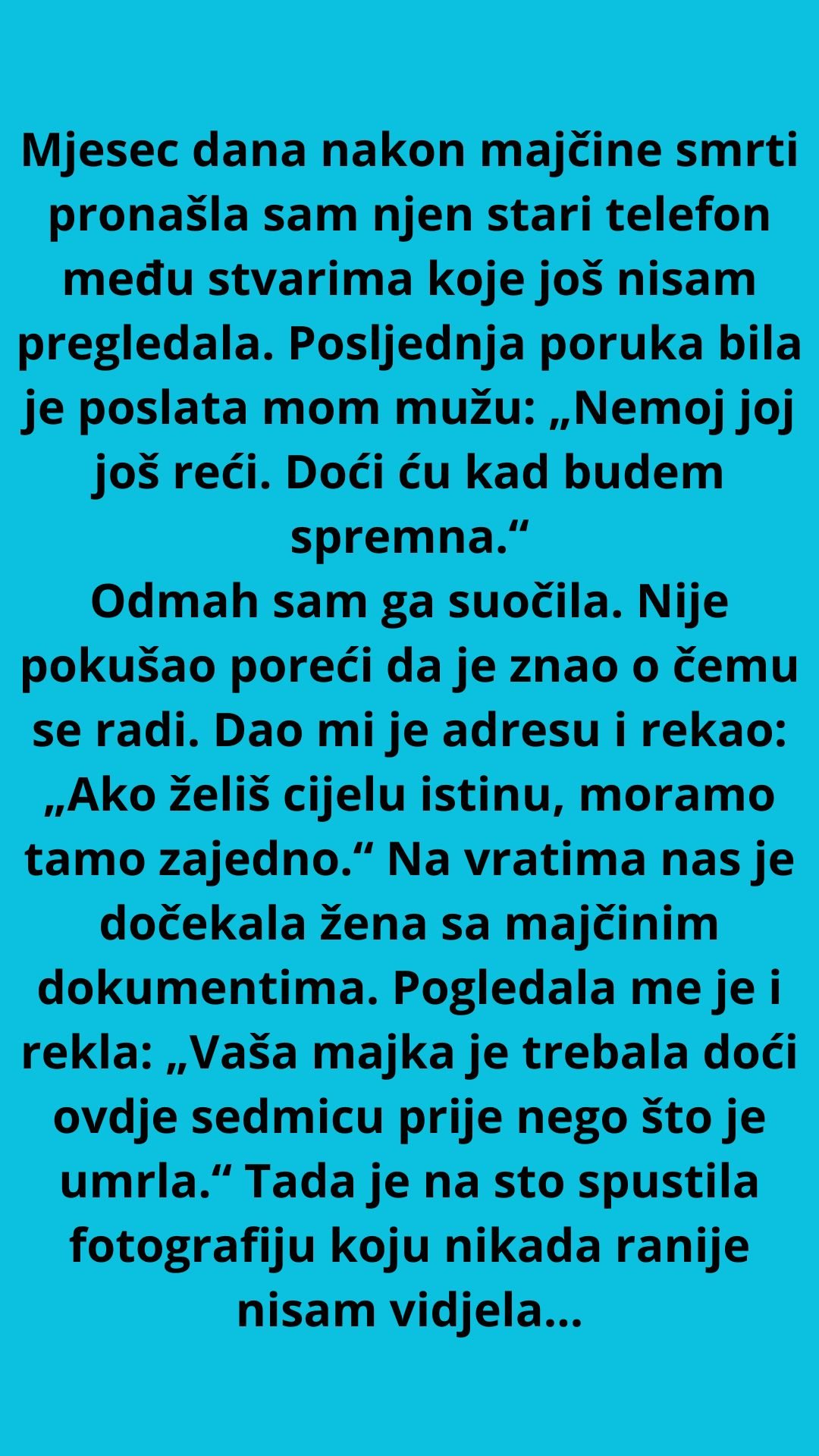 MJESEC DANA NAKON MAJČINE SMRTI PRONAŠLA SAM NJEN TELEFON – POSLJEDNJA PORUKA BILA JE POSLANA MOM MUŽU