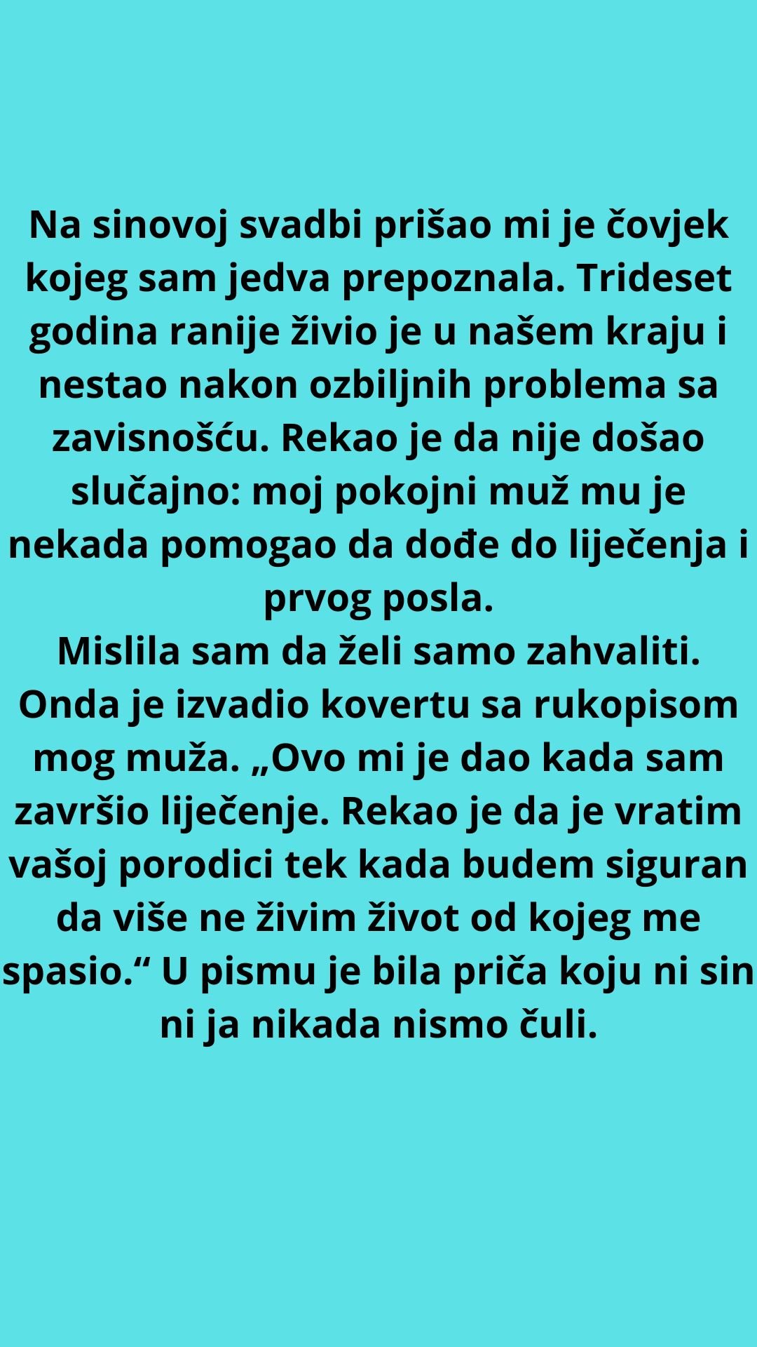 NA SINOVOJ SVADBI ČOVJEK IZ PROŠLOSTI DONIO JE PISMO MOG POKOJNOG MUŽA – ČUVAO GA JE 30 GODINA